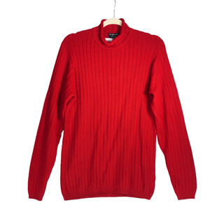 Silver Llama Sweater Womens XL Red Ribbed Mockneck 100% Alpaca Made in Peru